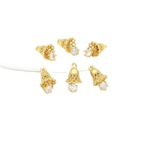 Crown Shape Zirconia Inlaid Hollow Pendant For Bracelet Making DIY Jewelry Charm 18K Gold Silver Copper Plated Findings - Product Image 5