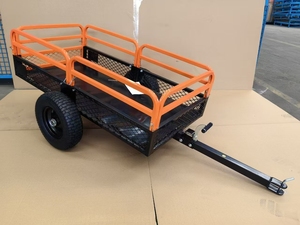 1500 Lbs ATV Dump Trailer Mesh Cart 680KG Remorque remorquée en acier Garden 15 CU. Remorquage <span class=keywords><strong>moto</strong></span> FT avec côtés amovibles - Product Image 2