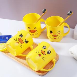 Gobelet à brosse à dents en forme de canard jaune, matériau PP épaissi, résistant aux chutes, pour usage domestique, pour enfants et famille - Product Image 1