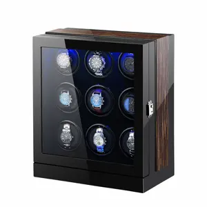 Groothandel Hoge Kwaliteit Automatische Horloge Winder Voor 9 Horloges Automatische Horloge Winder Display Box