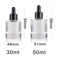 Bouteilles en verre à fond épais 30ml 50ml pour soins de la peau, essence à épaule plate, couleur dégradée, compte-gouttes d'huile essentielle, nouvelle collection