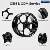 Jantes en alliage noir brillant à 5 branches compatibles avec Tesla Model S X 3 Y, fabrication directe d'usine, OEM, ODM, vente en gros, sur mesure, 18, 19, 20, 21, 22 pouces