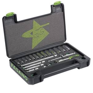 Fasano Socket <b>Set</b> 1/4 Inch Drive 12 Pc Metric <b>Torque</b> Wrench Included Automotive Repair Tools - Product Image 1