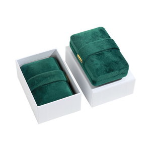 Luxury Flip Lid Velvet Jewelry Gift <b>Box</b> Metal Clasp For Engagement <b>Ring</b> Necklace Packaging - Product Image 1