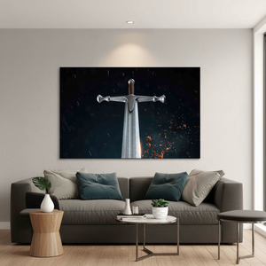 Samurai Sword Print <b>Canvas</b>: Modern Tempered Glass <b>Wall</b> Art,WRAPPED <b>CANVAS</b> - Product Image 3