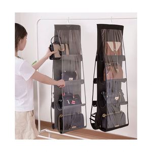 8 Pocket Hanging Handbag Organizer for <b>Wardrobe</b> Closet Transparent Storage Bag Handbag Organizer Storage - Product Image 1