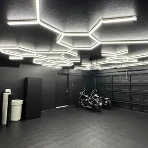 Diy Led Hexagon Honingraat Werken Licht Energiebesparing Plafondpaneel Voor Auto Werkplaats En Garage