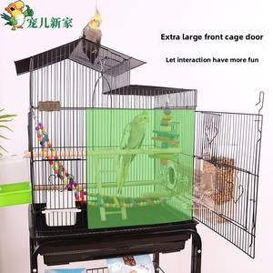 Gabbia per Uccelli di Piccole Dimensioni per Parrocchetti, Pappagalli, Agapornidi, Cocorite, Fringuelli, Canarini, Gabbia in Metallo per Pappagalli da Casa, Gabbie per Allevamento di Cocorite - Product Image 3