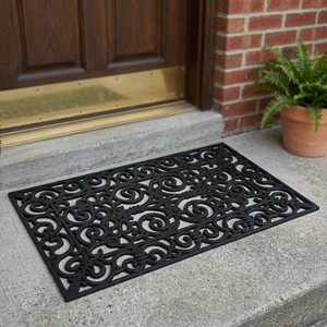 Tapis d'escalier rectangulaire Indus, design floral, fabriqué à la machine, en caoutchouc antidérapant, lavable, durable, écologique, pour marches extérieures en HDPE - Product Image 3
