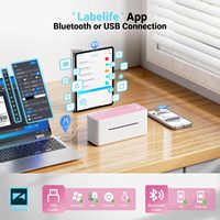 Phomemo 241BT Blue Tooth 203DPI Impresora térmica de etiquetas de envío Paquete 4x6 Fabricante de códigos de barras Stock Etiqueta pequeña Color WiFi móvil