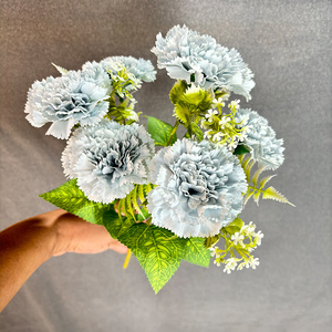 <span class=keywords><strong>Precio</strong></span> barato flores decorativas 7 cabezas <span class=keywords><strong>ramo</strong></span> de clavel Rosa falso para fiesta de boda - Product Image 2