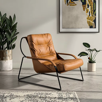 Sofá Silla Diseñador Nuevo Individual Primera Clase Sala de Estar Estudio Estilo Italiano Relajante Sofá de Madera Maciza