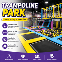 Équipement de parc de trampolines intérieur commercial, fosse à mousse pour enfants, mur de jeu interactif, aire de jeux souple avec trampolines pour centre d'amusement