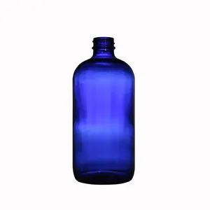 Garrafa de vidro vazia de cobalto azul Garrafa de vidro de 500 ml com tampa de rosca de alumínio Garrafas de vidro