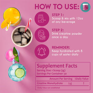 Лидер продаж, порошок креатинового креатина для женщин, 5000 мг, порошок моногидрата креатина для увеличения добычи - Product Image 4