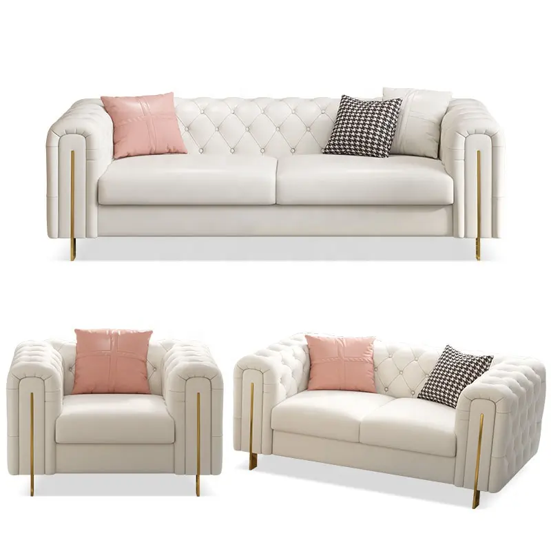 3 Piece Living Room Furniture Sofa Sets Chesterfield Sofas Couches Furniture for Living Room Modern Velvet Chesterfield Sofa