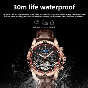 POEDAGAR 1410 <span class=keywords><strong>montre</strong></span> mécanique pour hommes entièrement automatique de <span class=keywords><strong>marque</strong></span> <span class=keywords><strong>suisse</strong></span> nouvelle <span class=keywords><strong>montre</strong></span> de luxe commerciale lumineuse étanche pour hommes - Product Image 3