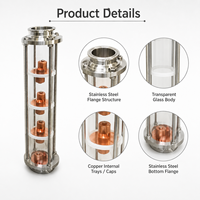 Colonnes de reflux en verre cristallin Teve 2in, fabriquées en usine d'origine, pour équipement de distillation