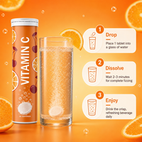 Servicio OEM, Tabletas Efervescentes Disolubles de Vitamina C Natural para Adultos, 20 Porciones, Absorción Rápida, Refuerzo Inmunológico