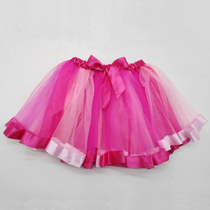 HC287 gonne tutù estive per bambini e bambini gonne da ballo con strati arcobaleno per ballerine da 3 a 8 anni gonne Tutu con nastro soffice - Product Image 2