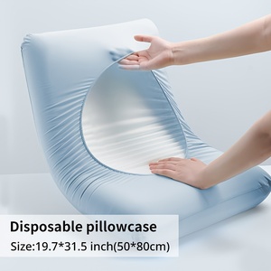 Taie d'oreiller jetable <span class=keywords><strong>ultra</strong></span> douce-légère et confortable pour les hôtels et les trains de voyage pour un confort de sommeil ultime - Product Image 5