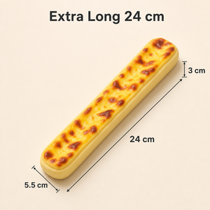Juguete Antiestrés de Silicona Extra Largo con Forma de Tarta de Huevo, Inspirado en Comida, en Caja Expositora para Mostrador - Product Image 4