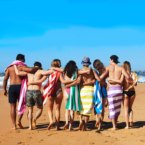 Asciugamano Turco Peshtemal a Righe 100% Cotone per Spiaggia <span class=keywords><strong>e</strong></span> Palestra, Asciugatura Rapida, Anti-Sabbia, Oversize, da Viaggio, con Logo Ricamato Personalizzato - Product Image 3