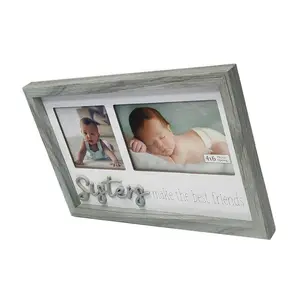 Wholesale Sisters Make the Best Friends Wood Picture Frame Collage, Display a 4x6 4x4 Picture Wooden Photo Frame for Sister Gift