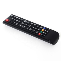 Télécommande universelle infrarouge en plastique à code fixe noire avec 4 boutons et portée de 10 m pour téléviseurs Samsung, compatible avec 2 piles AAA
