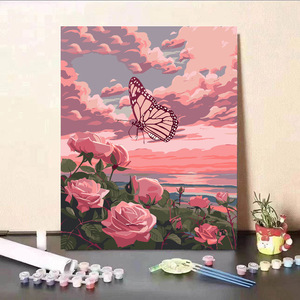 Pintura enmarcada por número de adultos, Kit de pintura de números al óleo DIY sobre <span class=keywords><strong>lienzo</strong></span>, dibujo colorido con marco para decoración del hogar - Product Image 1