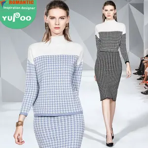 Exclusive supply source for live streaming bloggers, in stock, high-end thickened two-piece knitted dress for autumn and winter