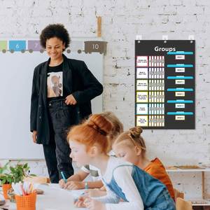 Organisateur de tâches quotidiennes pour enseignant, tableau de gestion de petits groupes en classe, 96 cartes, noir, pour l'école à domicile - Product Image 6
