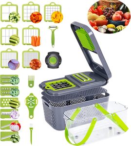 FACTORY Wholesale Manual Fruit <b>Vegetable</b> Processing Machine ABS Design Eco-Friendly <b>Vegetable</b> Cutter 22in1 Stainless Steel - Product Image 1