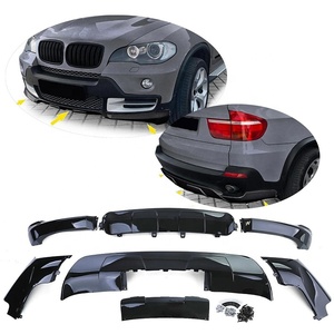 Per 2007-2010 <span class=keywords><strong>BMW</strong></span> <span class=keywords><strong>X5</strong></span> E70 <span class=keywords><strong>M</strong></span> Performance anteriore Splitter diffusore posteriore nero lucido - Product Image 1