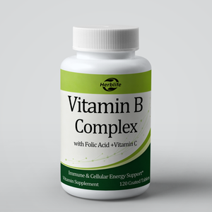 Tabletas recubiertas de complejo vitamínico B de marca privada OEM ODM con ácido fólico y vitamina C, suplemento para el apoyo inmunológico y la energía celular. - Product Image 1
