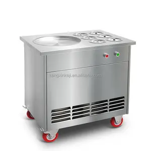 Commercial Yogurt Maker Single Pan Fry Thailand Roll Fried Ice Cream Machine