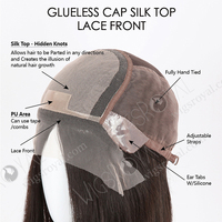 Petite casquette la plus réaliste de 21 perruques de luxe Remy Virgin Hair Black Brown Blonde Highlights Ombre Balayage Cher Double Drawn Wigs