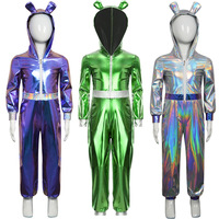 Costume de cosplay Alien brillant pour femmes, robe courte métallique, tenue futuriste pour spectacle sur scène