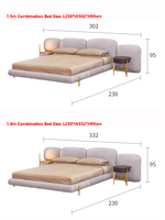ATUNUS Home King Size Großes Kopfteil Gepolsterter Stoff Home Bed Set Design Multifunktion ale Möbel Schlafzimmer-Sets