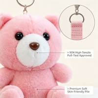 Penjualan langsung dari pabrik 10cm beruang Teddy Mini kartun imut lima warna mainan gantungan kunci mewah Dekorasi liontin untuk hadiah ulang tahun