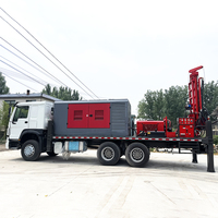 Plate-forme de forage de puits d'eau DTH montée sur camion Portable 500m de profondeur moteur Diesel boîte de vitesses pompe moteur composants de base à vendre