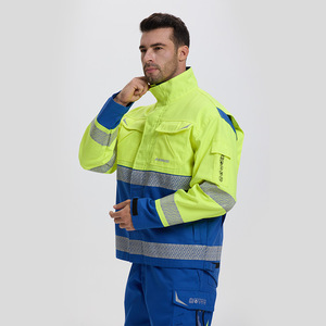 Conjunto de Ropa de Trabajo de Seguridad Xk-25-117897, Retardante de Llama, Protección Contra Arco Eléctrico, Azul y Amarillo, Alta Visibilidad, Uniforme para Fábrica y Taller - Product Image 3