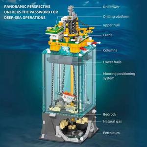 Plateforme de Forage Offshore Miniature pour Puits Pétroliers et Exploitation Minière en Mer Profonde, Blocs de Construction, Briques, Jouets, Ornements de Bureau, Cadeau JJ9215 - Product Image 5