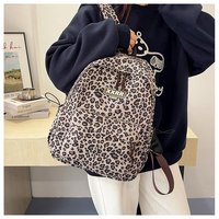 Sac à dos tendance pour femme, style européen et américain, imprimé léopard, imperméable, résistant à l'usure, en polyester, pour l'école, automne-hiver