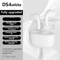 DS4 TWS Earbuds Kontrol Sentuh Waktu Putar 4 Jam Kotak Pengisi Daya untuk Musik dan Panggilan