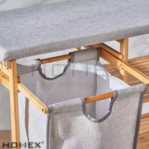 <span class=keywords><strong>Cesto</strong></span> per biancheria in bambù con ruote e asse <span class=keywords><strong>da</strong></span> stiro - Product Image 2