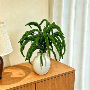 Plante de fougère artificielle dans un vase blanc pour la décoration de la maison, du bureau ou du bureau à domicile, verdure en plastique - Product Image 3