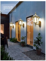Applique murale solaire LED en alliage d'aluminium IP65, étanche pour extérieur, villa, portail, balcon, pilier, couloir, style européen rétro