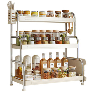 <b>Kitchen</b> <b>Spice</b> <b>Rack</b> Stainless Steel 3 Tier Multi Functional Countertop Storage Organizer For <b>Kitchen</b> Use - Product Image 2