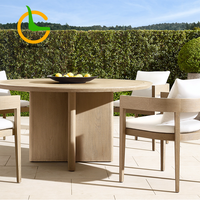 Ensemble de table à manger 8 places en teck, mobilier d'extérieur moderne, table et chaises pour villa, restaurant, table carrée
